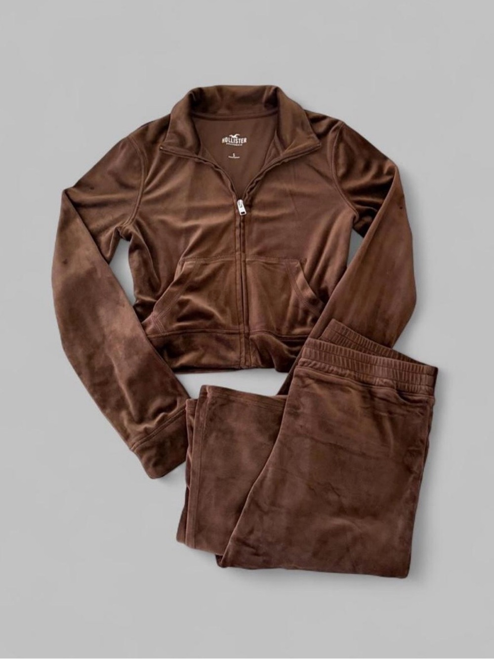 Hollister Brown Velour Tracksuit